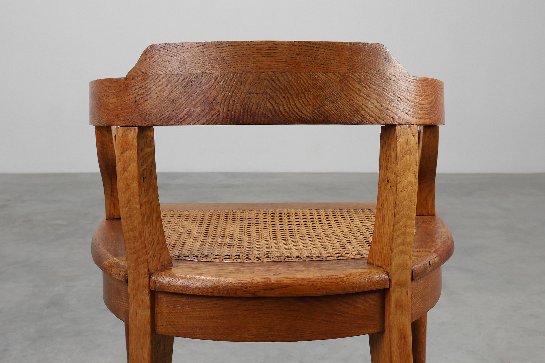 French Neoclassical Oak Chair with Wicker Seat, Late 19th Centurythumbnail